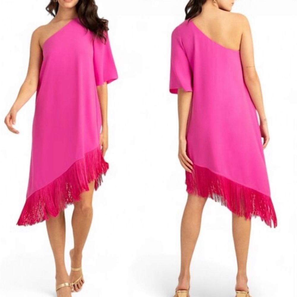 Trina Turk Elegant Pink One-Shoulder Dress